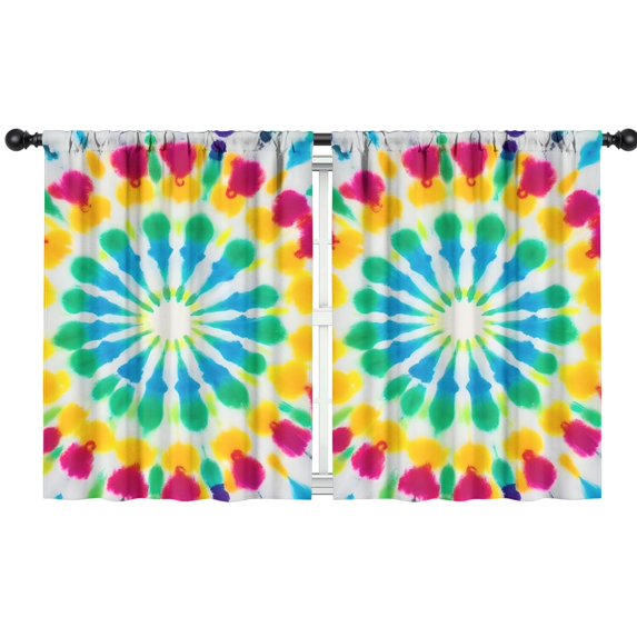 Blackout Kids Curtains,Colorful Rainbow Tie Dye Spiral Pattern Childrens Insulated Curtains Set Of 2,Bedroom Essentials,Toddler Room Decor 42"x54"