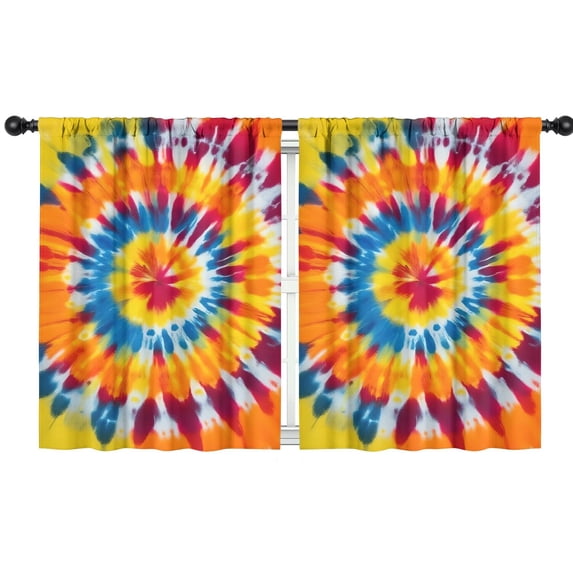 Blackout Kids Curtains,Colorful Rainbow Tie Dye Spiral Pattern Childrens Insulated Curtains Set Of 2,Bedroom Essentials,Toddler Room Decor 42"x54"