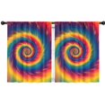 thumbnail image 1 of Blackout Kids Curtains,Colorful Rainbow Tie Dye Spiral Pattern Childrens Insulated Curtains Set Of 2,Bedroom Essentials,Toddler Room Decor 42"x54", 1 of 5
