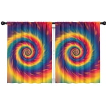 Blackout Kids Curtains,Colorful Rainbow Tie Dye Spiral Pattern Childrens Insulated Curtains Set Of 2,Bedroom Essentials,Toddler Room Decor 42"x54"