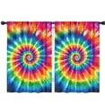 thumbnail image 1 of Blackout Kids Curtains,Colorful Rainbow Tie Dye Spiral Pattern Childrens Insulated Curtains Set Of 2,Bedroom Essentials,Toddler Room Decor 42"x63", 1 of 5