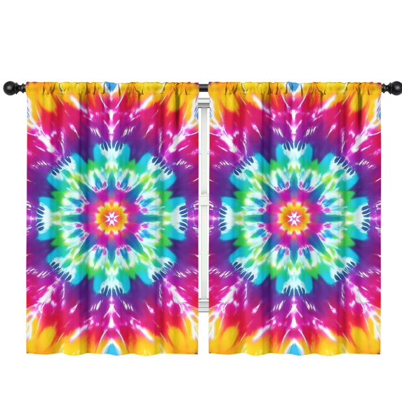 Blackout Kids Curtains,Colorful Rainbow Tie Dye Spiral Pattern Childrens Insulated Curtains Set Of 2,Bedroom Essentials,Toddler Room Decor 42"x63"
