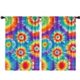 thumbnail image 1 of Blackout Kids Curtains,Colorful Rainbow Tie Dye Spiral Pattern Childrens Insulated Curtains Set Of 2,Bedroom Essentials,Toddler Room Decor 42"x63", 1 of 5
