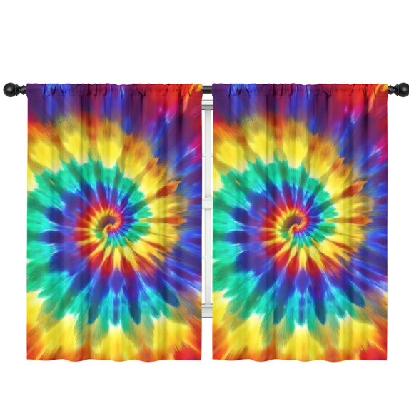 Blackout Kids Curtains,Colorful Rainbow Tie Dye Spiral Pattern Childrens Insulated Curtains Set Of 2,Bedroom Essentials,Toddler Room Decor 42"x63"