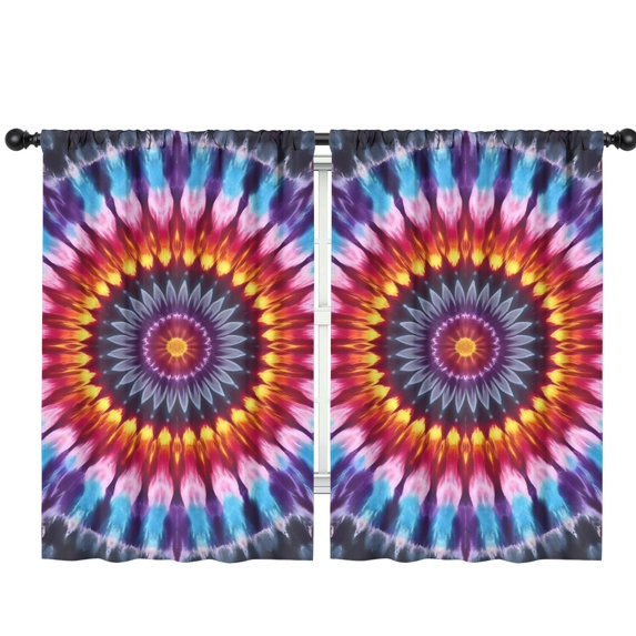 Blackout Kids Curtains,Colorful Rainbow Tie Dye Spiral Pattern Childrens Insulated Curtains Set Of 2,Bedroom Essentials,Toddler Room Decor 42"x63"