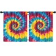 thumbnail image 1 of Blackout Kids Curtains,Colorful Rainbow Tie Dye Spiral Pattern Childrens Insulated Curtains Set Of 2,Bedroom Essentials,Toddler Room Decor 52"x63", 1 of 5