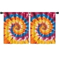 thumbnail image 1 of Blackout Kids Curtains,Colorful Rainbow Tie Dye Spiral Pattern Childrens Insulated Curtains Set Of 2,Bedroom Essentials,Toddler Room Decor 52"x63", 1 of 5
