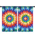 thumbnail image 1 of Blackout Kids Curtains,Colorful Rainbow Tie Dye Spiral Pattern Childrens Insulated Curtains Set Of 2,Bedroom Essentials,Toddler Room Decor 52"x84", 1 of 5