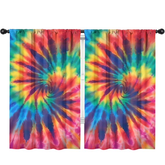 Blackout Kids Curtains,Colorful Rainbow Tie Dye Spiral Pattern Childrens Insulated Curtains Set Of 2,Bedroom Essentials,Toddler Room Decor 52"x84"