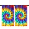 thumbnail image 1 of Blackout Kids Curtains,Colorful Rainbow Tie Dye Spiral Pattern Childrens Insulated Curtains Set Of 2,Bedroom Essentials,Toddler Room Decor 52"x84", 1 of 5