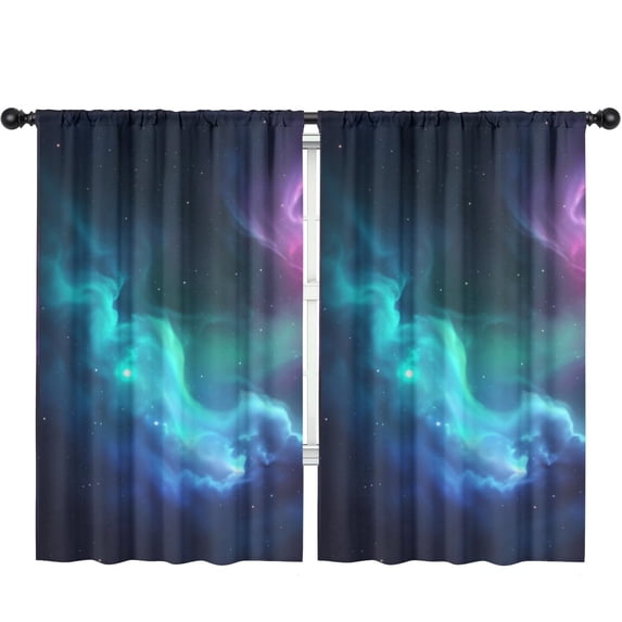 Blackout Kids Curtains,Colorful Starry Sky and Universe Children's Insulated Curtains Set Of 2,Bedroom Essentials,Toddler Room Decor 52"x84"