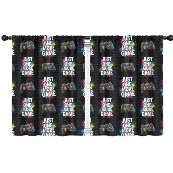 Blackout Kids Curtains,Colorful Text Games Black Pattern Childrens Insulated Curtains Set Of 2,Bedroom Essentials,Toddler Room Decor 42"x54"