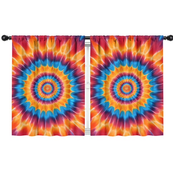 Blackout Kids Curtains,Colorful Tie Dye Concentric Circles Childrens Insulated Curtains Set Of 2,Bedroom Essentials,Toddler Room Decor 42"x54"