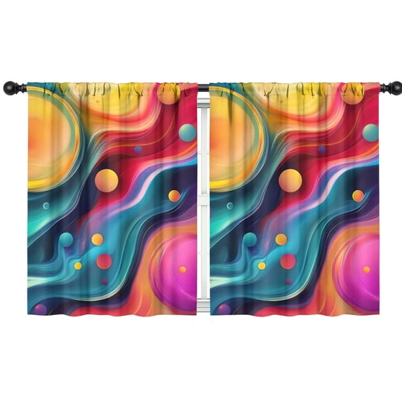 Blackout Kids Curtains,Colorful Tie Dye Flow Ball Pattern Childrens Insulated Curtains Set Of 2,Bedroom Essentials,Toddler Room Decor 42"x54"