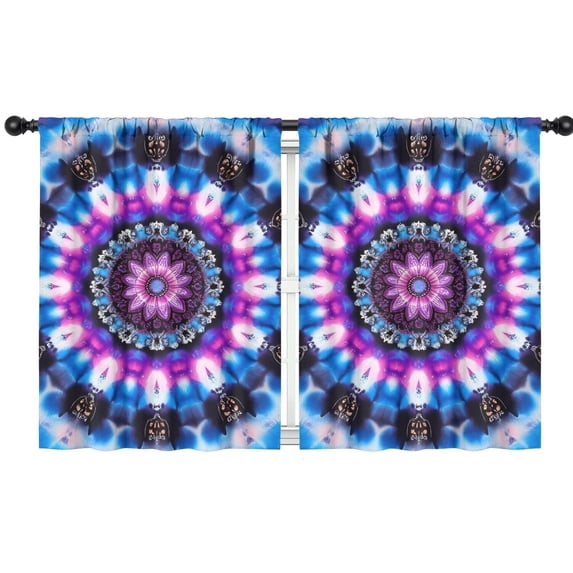 Blackout Kids Curtains,Colorful Tie Dye Mandala Pattern Childrens Insulated Curtains Set Of 2,Bedroom Essentials,Toddler Room Decor 42"x54"