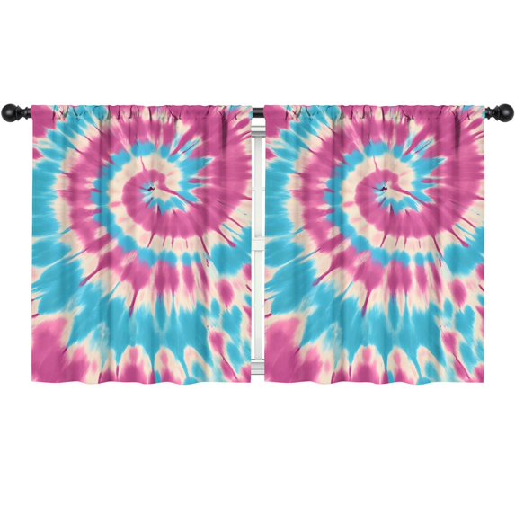 Blackout Kids Curtains,Colorful Tie Dye Mandala Pattern Childrens Insulated Curtains Set Of 2,Bedroom Essentials,Toddler Room Decor 52"x63"
