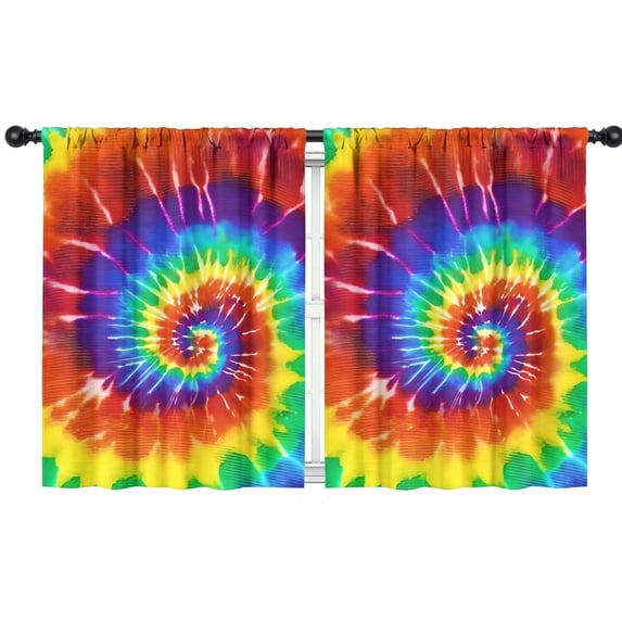 Blackout Kids Curtains,Colorful Tie Dye Pattern Childrens Insulated Curtains Set Of 2,Bedroom Essentials,Toddler Room Decor 42"x54"