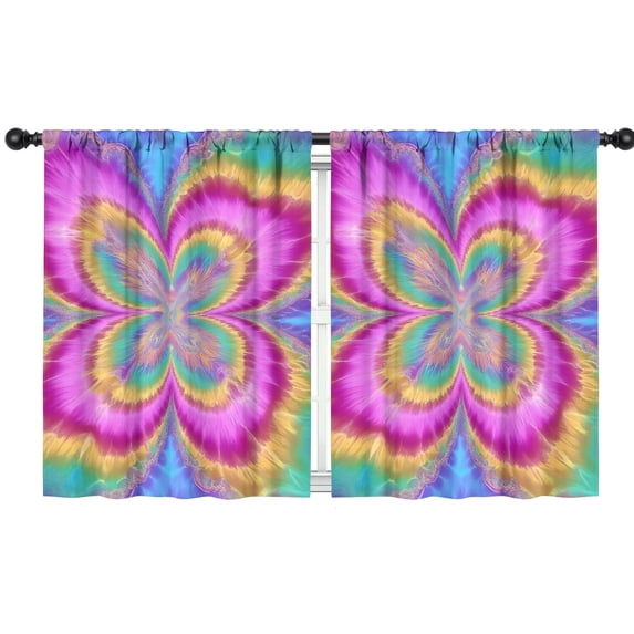 Blackout Kids Curtains,Colorful Tie Dye Pattern Childrens Insulated Curtains Set Of 2,Bedroom Essentials,Toddler Room Decor 42"x54"
