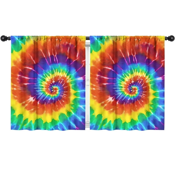Blackout Kids Curtains,Colorful Tie Dye Pattern Childrens Insulated Curtains Set Of 2,Bedroom Essentials,Toddler Room Decor 52"x63"