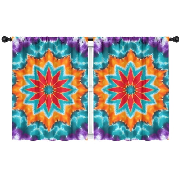 Blackout Kids Curtains,Colorful Tie Dye Starflower Pattern Childrens Insulated Curtains Set Of 2,Bedroom Essentials,Toddler Room Decor 42"x54"