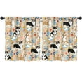 thumbnail image 1 of Blackout Kids Curtains,Corgi Dog and Flower Florals Childrens Insulated Curtains Set Of 2,Bedroom Essentials,Toddler Room Decor 52"x63"(132x160cm), 1 of 4