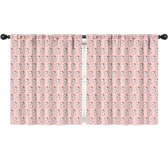 Blackout Kids Curtains,Cow and Face Pink Pattern Children's Insulated Curtains Set Of 2,Bedroom Essentials,Toddler Room Decor 52"x63"
