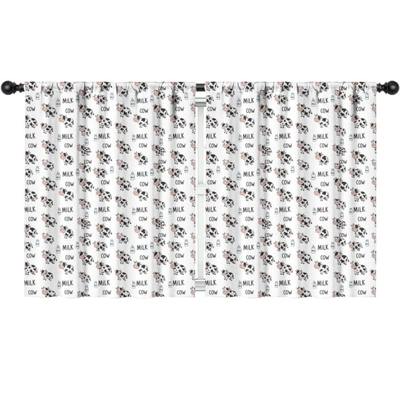 Blackout Kids Curtains,Cow and Milk White Pattern Children's Insulated Curtains Set Of 2,Bedroom Essentials,Toddler Room Decor 52"x63"