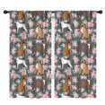 thumbnail image 1 of Blackout Kids Curtains,Cute Boxer Dog and Flowers Florals Childrens Insulated Curtains Set Of 2,Bedroom Essentials,Toddler Room Decor 42"x84"(106x213cm), 1 of 4