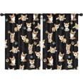thumbnail image 1 of Blackout Kids Curtains,Cute Cartoon Corgi Childrens Insulated Curtains Set Of 2,Bedroom Essentials,Toddler Room Decor 42x63in(106x160cm), 1 of 4