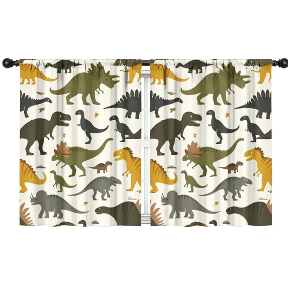 Blackout Kids Curtains,Cute Dinosaur Pattern Childrens Insulated Curtains Set Of 2,Bedroom Essentials,Toddler Room Decor 42x54in(106x137cm)