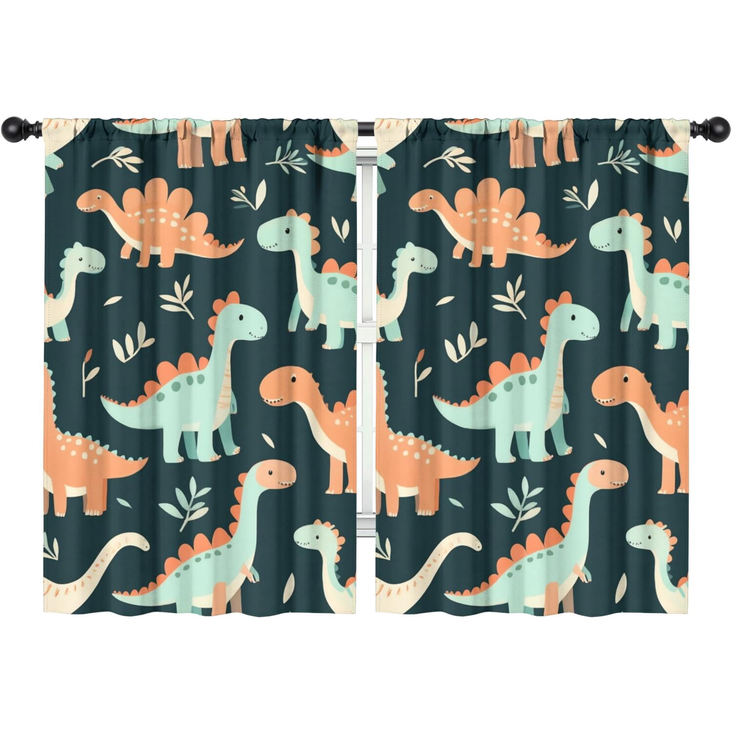 Blackout Kids Curtains,Cute Dinosaur Pattern Childrens Insulated Curtains Set Of 2,Bedroom Essentials,Toddler Room Decor 42x63in(106x160cm)