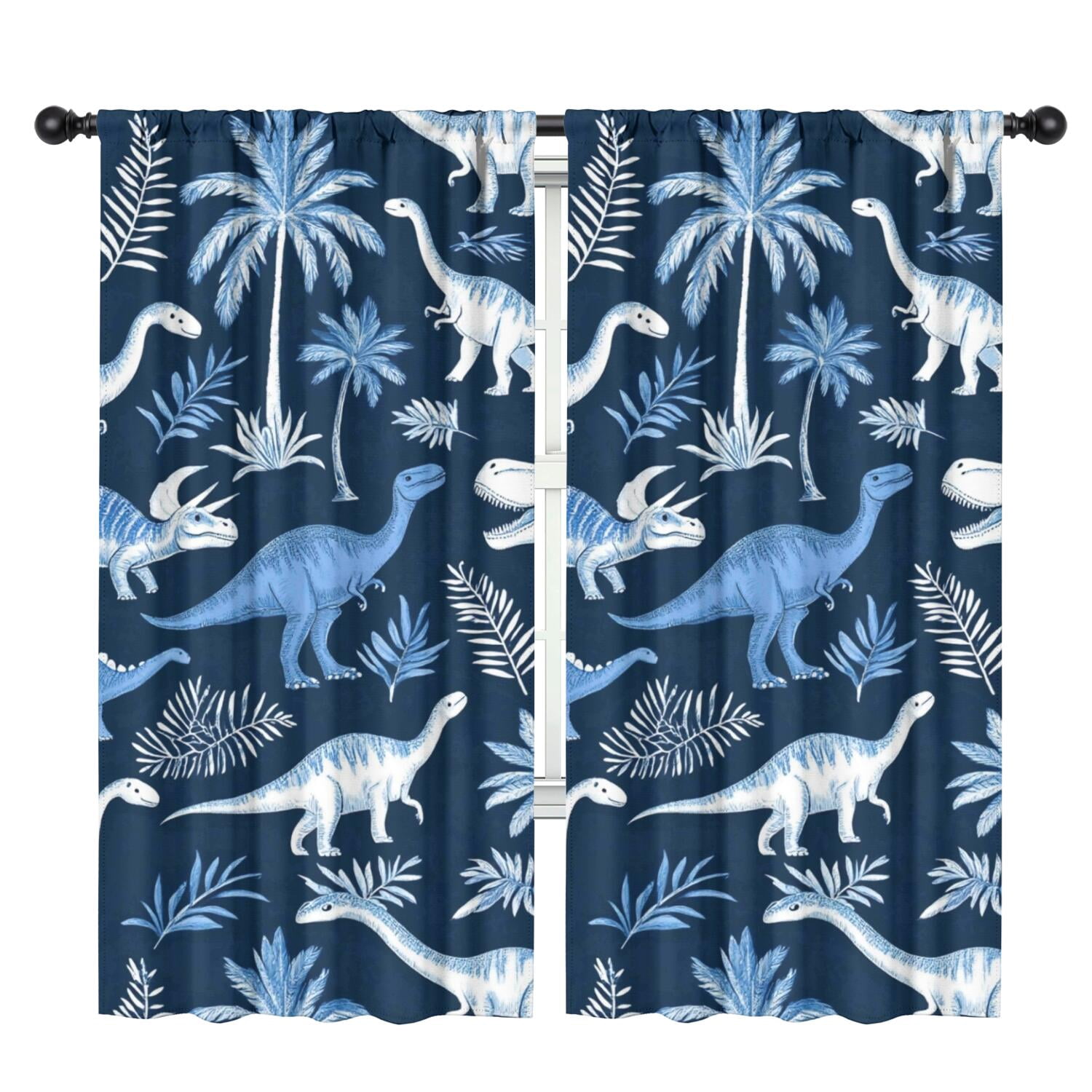 Blackout Kids Curtains,Cute Dinosaur Pattern Childrens Insulated Curtains Set Of 2,Bedroom Essentials,Toddler Room Decor 42x84in(106x213cm)