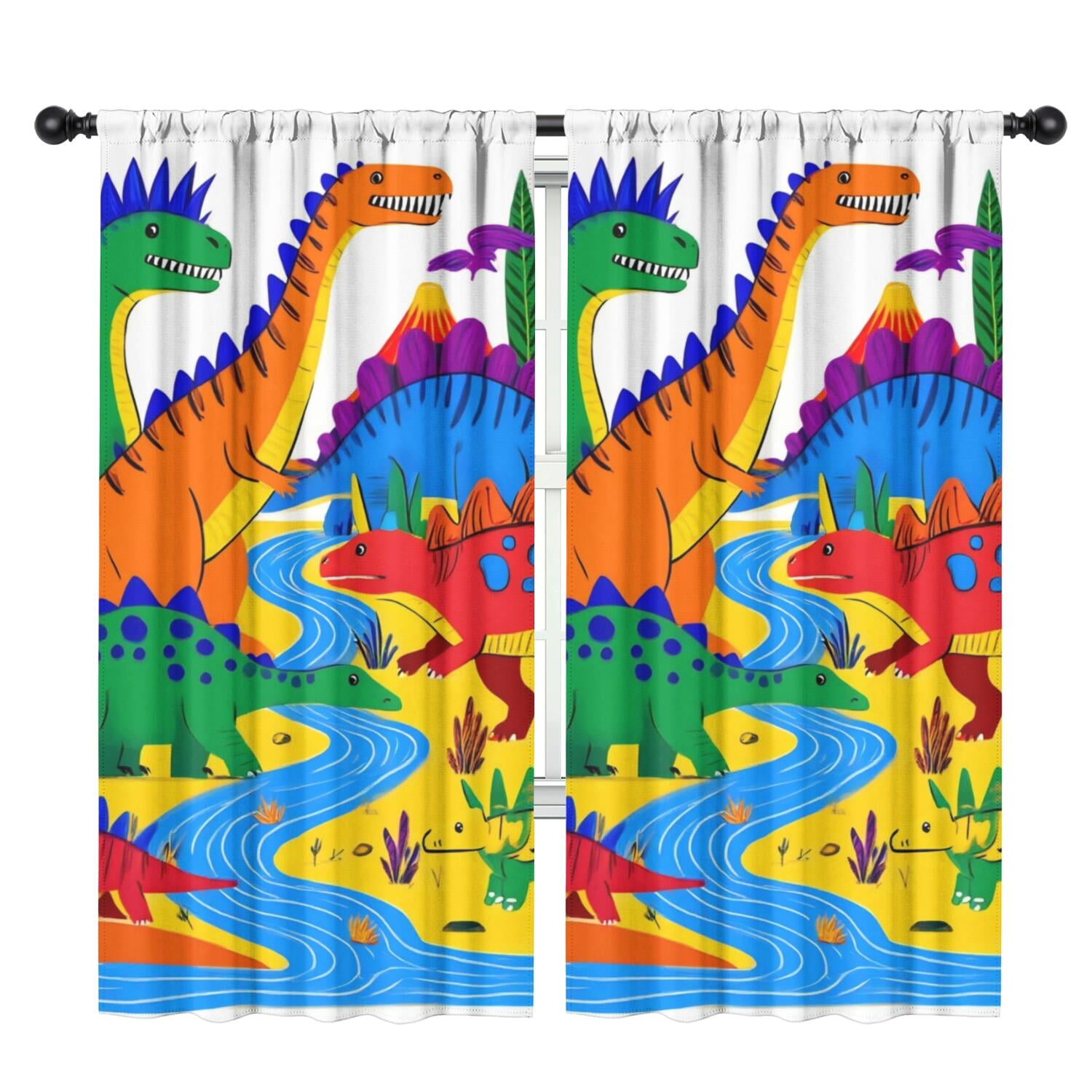 Blackout Kids Curtains,Cute Dinosaur Pattern Childrens Insulated Curtains Set Of 2,Bedroom Essentials,Toddler Room Decor 42x84in(106x213cm)