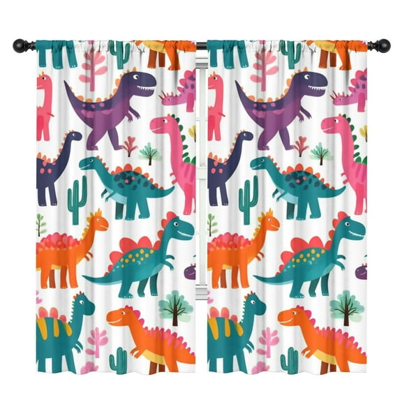 Blackout Kids Curtains,Cute Dinosaur Pattern Childrens Insulated Curtains Set Of 2,Bedroom Essentials,Toddler Room Decor 42x84in(106x213cm)