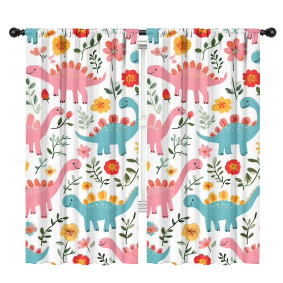 Blackout Kids Curtains,Cute Dinosaur Pattern Childrens Insulated Curtains Set Of 2,Bedroom Essentials,Toddler Room Decor 42x84in(106x213cm)