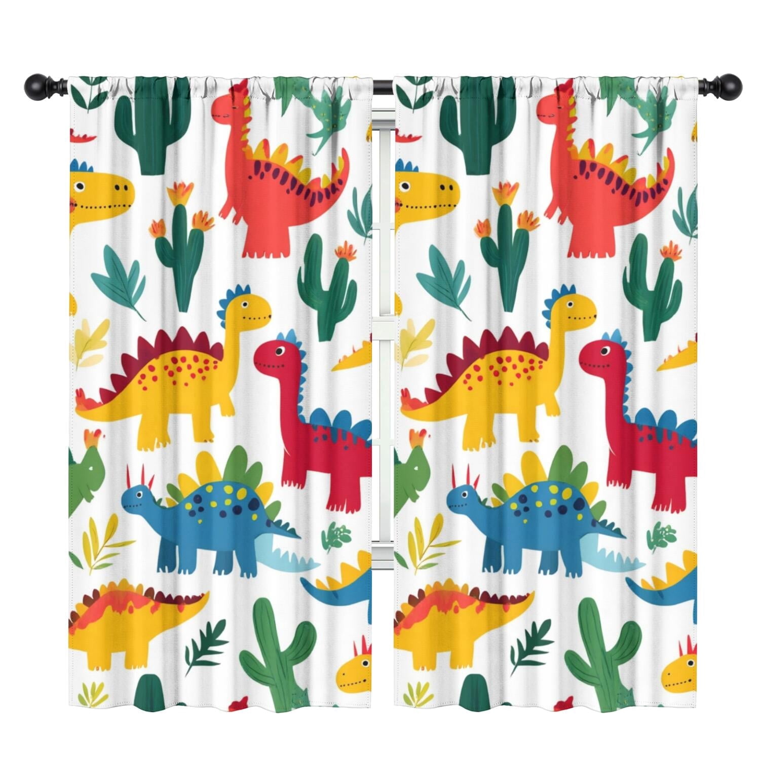 Blackout Kids Curtains,Cute Dinosaur Pattern Childrens Insulated Curtains Set Of 2,Bedroom Essentials,Toddler Room Decor 42x84in(106x213cm)