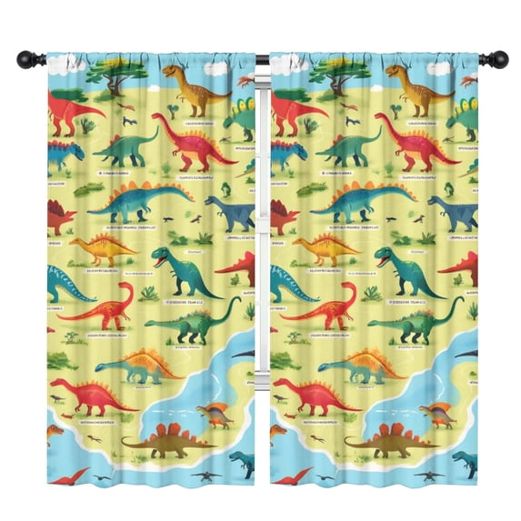 Blackout Kids Curtains,Cute Dinosaur Pattern Childrens Insulated Curtains Set Of 2,Bedroom Essentials,Toddler Room Decor 42x84in(106x213cm)