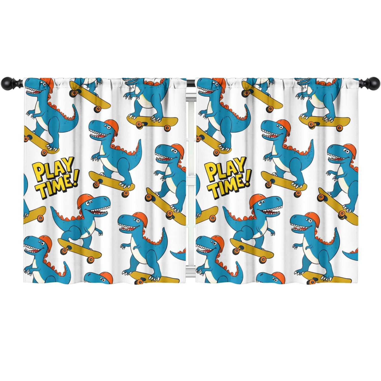 Blackout Kids Curtains,Cute Dinosaur Pattern Childrens Insulated Curtains Set Of 2,Bedroom Essentials,Toddler Room Decor 52x63in(132x160cm)
