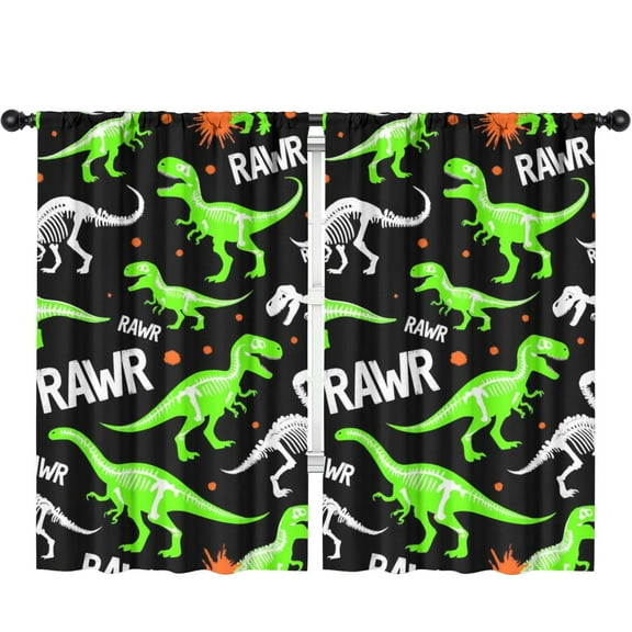 Blackout Kids Curtains,Cute Dinosaur Pattern Childrens Insulated Curtains Set Of 2,Bedroom Essentials,Toddler Room Decor 52x84in(132x213cm)