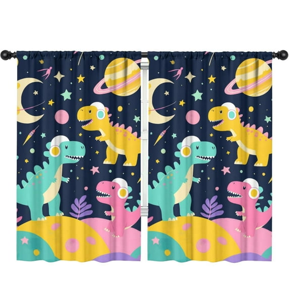 Blackout Kids Curtains,Cute Dinosaur Pattern Childrens Insulated Curtains Set Of 2,Bedroom Essentials,Toddler Room Decor 52x84in(132x213cm)
