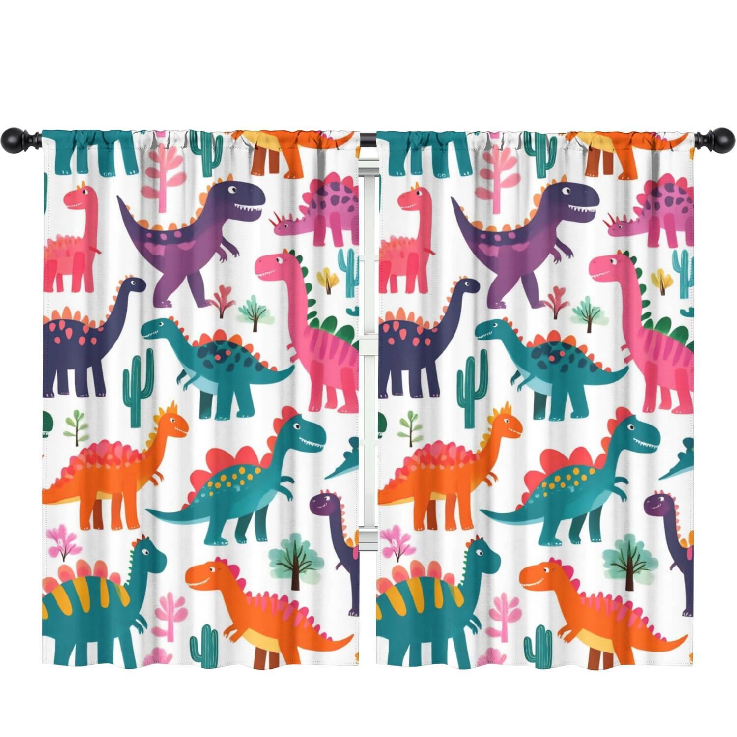 Blackout Kids Curtains,Cute Dinosaur Pattern Childrens Insulated Curtains Set Of 2,Bedroom Essentials,Toddler Room Decor 52x84in(132x213cm)
