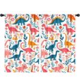 thumbnail image 1 of Blackout Kids Curtains,Cute Dinosaur Pattern Childrens Insulated Curtains Set Of 2,Bedroom Essentials,Toddler Room Decor 52x84in(132x213cm), 1 of 4