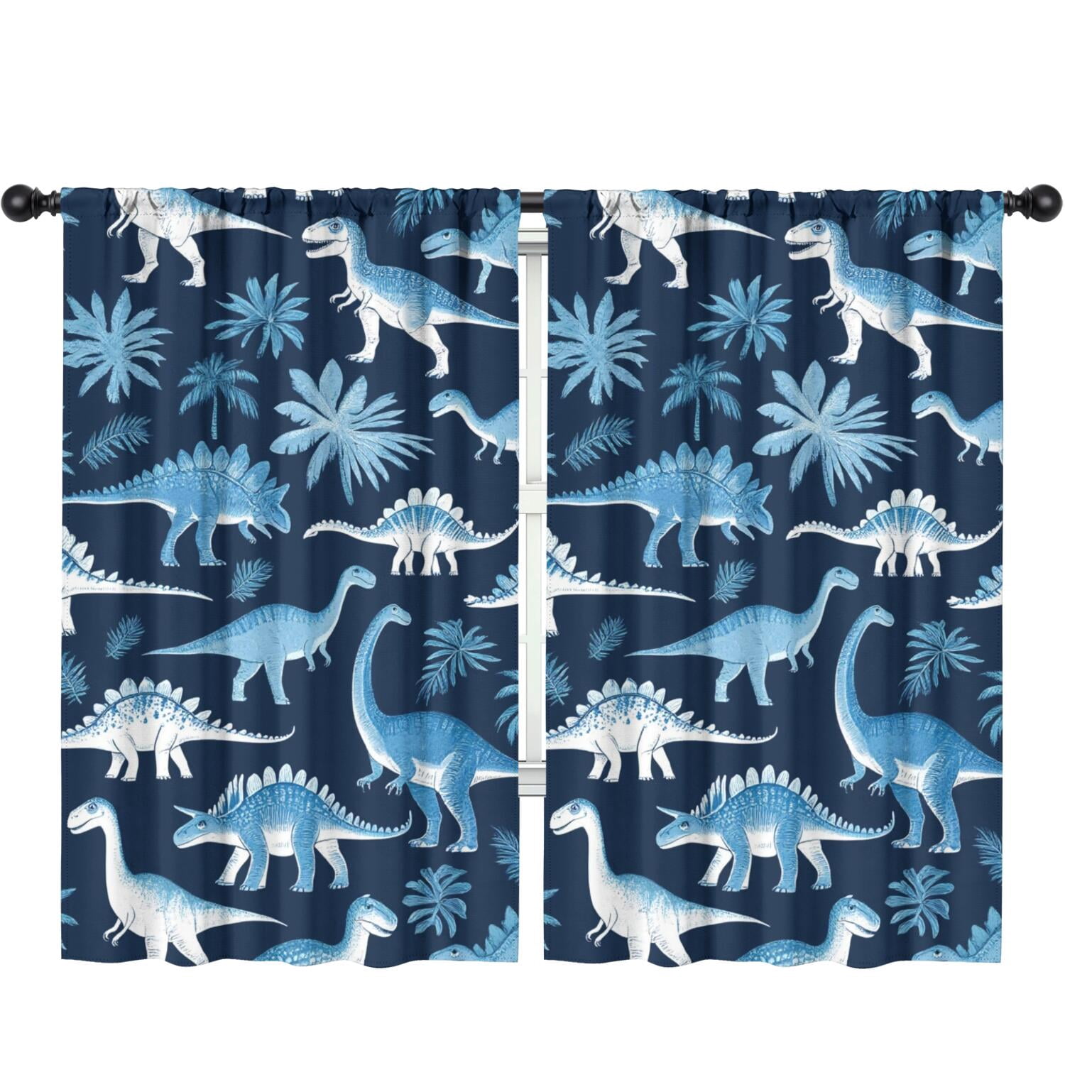 Blackout Kids Curtains,Cute Dinosaur Pattern Childrens Insulated Curtains Set Of 2,Bedroom Essentials,Toddler Room Decor 52x84in(132x213cm)