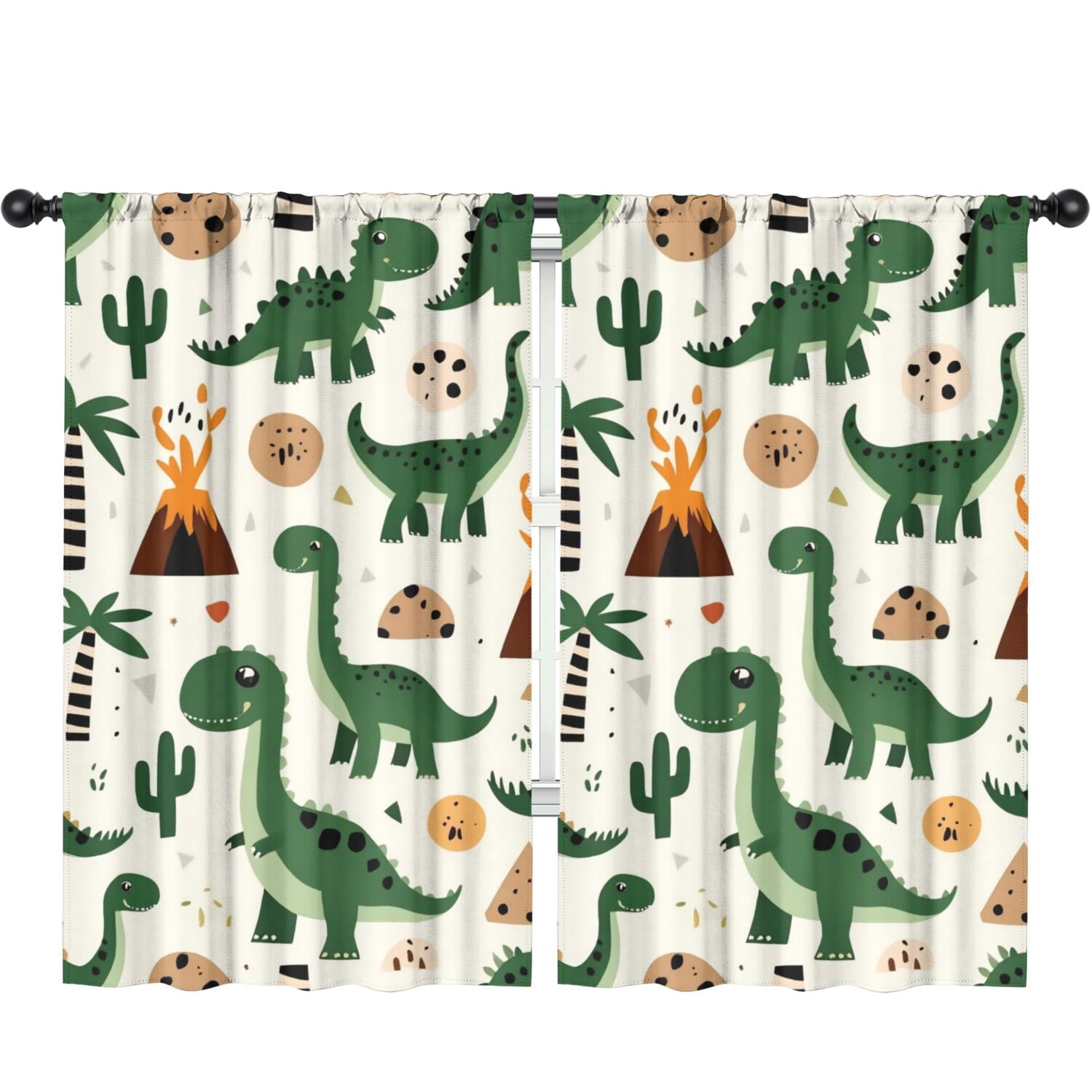 Blackout Kids Curtains,Cute Dinosaur Pattern Childrens Insulated Curtains Set Of 2,Bedroom Essentials,Toddler Room Decor 52x84in(132x213cm)