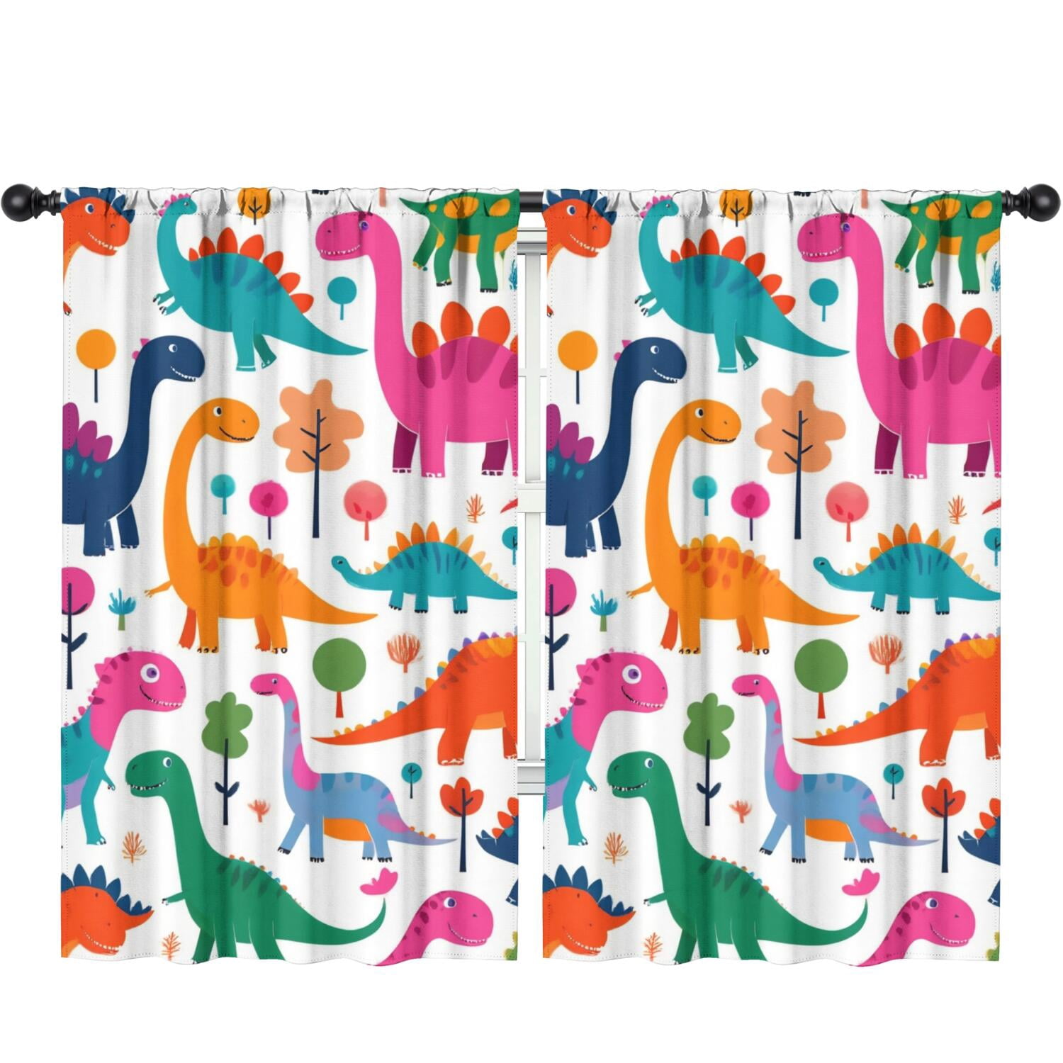 Blackout Kids Curtains,Cute Dinosaur Pattern Childrens Insulated Curtains Set Of 2,Bedroom Essentials,Toddler Room Decor 52x84in(132x213cm)