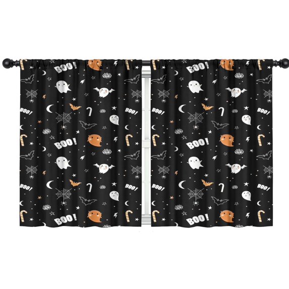 Blackout Kids Curtains,Cute Halloween Elements Pattern Childrens Insulated Curtains Set Of 2,Bedroom Essentials,Toddler Room Decor 42"x54"