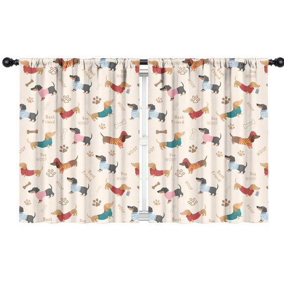 Blackout Kids Curtains,Dachshund Childrens Insulated Curtains Set Of 2,Bedroom Essentials,Toddler Room Decor 42x54in(106x137cm)