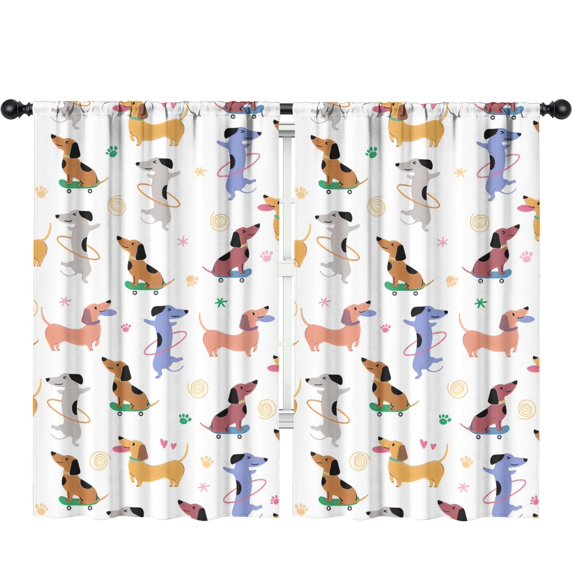 Blackout Kids Curtains,Dachshund Sport Childrens Insulated Curtains Set Of 2,Bedroom Essentials,Toddler Room Decor 52x84in(132x213cm)