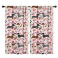 thumbnail image 1 of Blackout Kids Curtains,Dachshund and Flower Childrens Insulated Curtains Set Of 2,Bedroom Essentials,Toddler Room Decor 42"x84"(106x213cm), 1 of 4