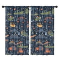 thumbnail image 1 of Blackout Kids Curtains,Dark Blue Cartoon Vehicle Pattern Childrens Insulated Curtains Set Of 2,Bedroom Essentials,Toddler Room Decor 42"x84", 1 of 5
